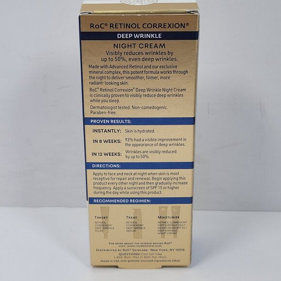 RoC Retinol Correxion Deep Wrinkle Night Cream 1.0 Fl Oz NIB - Picture 2 of 5